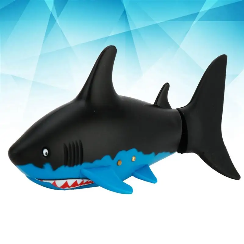 Mini Radio Remote Control RC Shark Toy Educational Real Shark Remote Control Boats Outdoor Games Toys(Mazarine