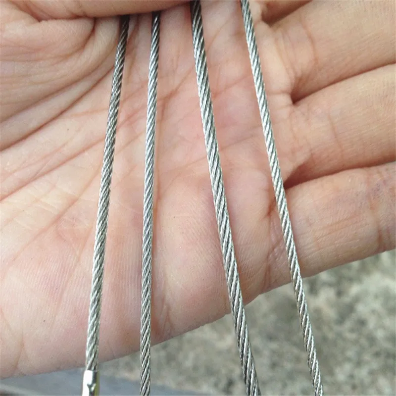 10Pcs Portachiavi Tag Corda Filo di acciaio inossidabile Cavo ad anello Blocco a vite Gadget lock up Circle Hanging Tool (Color : Silver, Size : 2.0x200