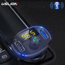 USLION FM передатчик модулятор Bluetooth Handsfree автомобильный комплект аудио MP3 плеер с 3.4A Быстрая зарядка 3,0 двойной USB Автомобильное зарядное устройство
