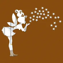 Акриловые зеркальные настенные наклейки маленький Ангел Звезда Современная гостиная спальня ТВ задний план настенные наклейки DIY