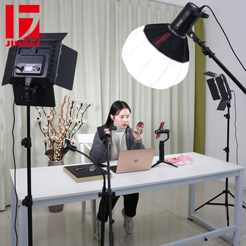 

JINBEI EFII-60 60W LED Light and EFP-50Bi LED Panel Kit for Studio Photo Video Vlog Youtube Lighting