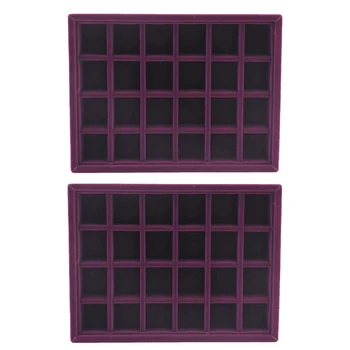 

2 He Velvet Jewelry Tray Jewelry Stand Template Board Earring Holder Jewelry Box Showcase For Jewelry Display