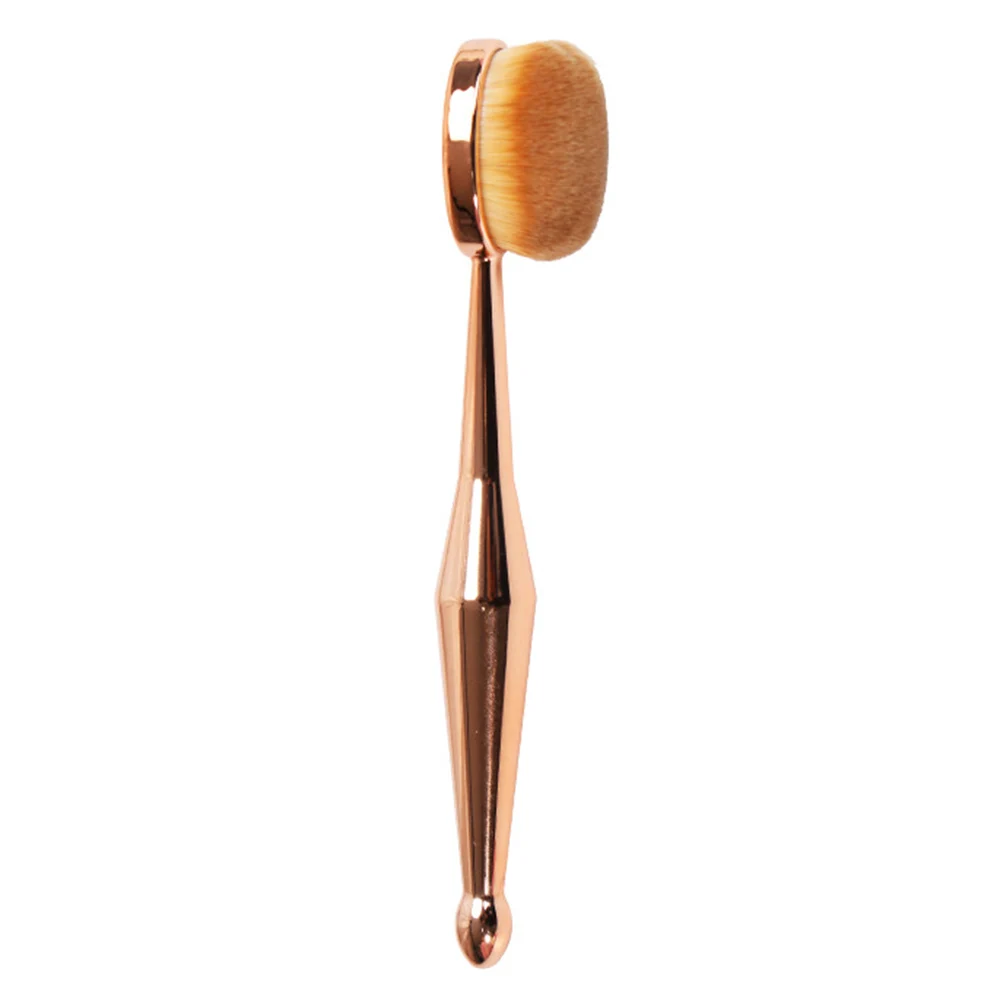 Кисть для макияжа в форме зубной щетки инструмент для красоты Кисть для макияжа многофункциональная база овальная щетка розовое золото Прямая 1 шт