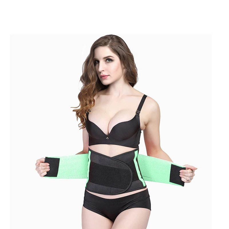 fluorescence green Облегающий пояс для живота, послеродовой пояс S до 2XL, неопреновый латексный Женский корсет для тела, 10 цветов, пояс для похудения, тренировочный пояс, Корректирующее белье - Цвет: fluorescence green
