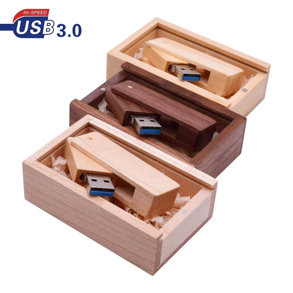 USB флеш накопитель 64 ГБ 3 0 + бокс из дерева 32 Гб реальная емкость 8 16 128 флешки|USB