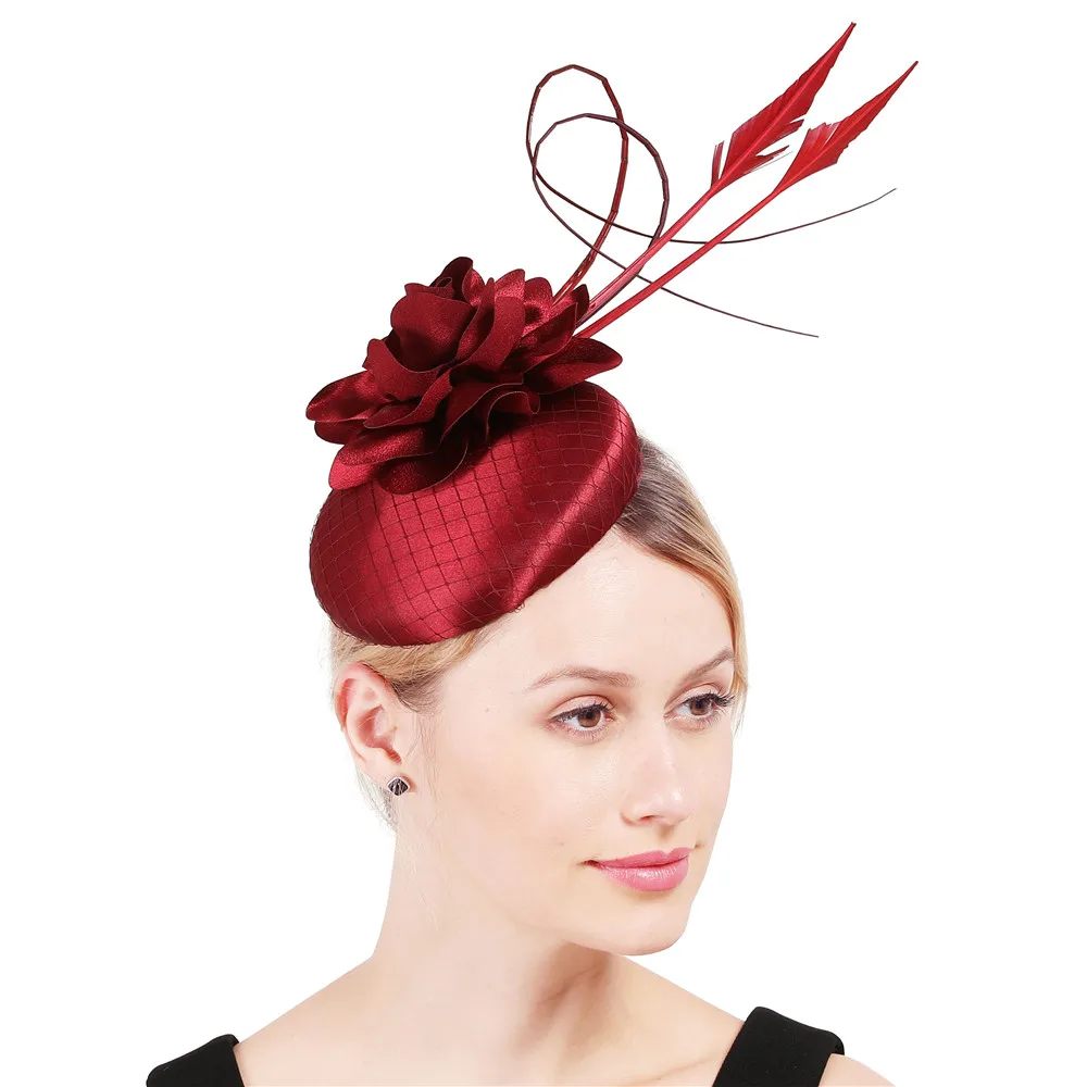 Петля и перо Чародейка формальная шляпа для женщин Кентукки Дерби Ascot Millinery melton Cup Orom церковный цветочный головной убор очаровательный