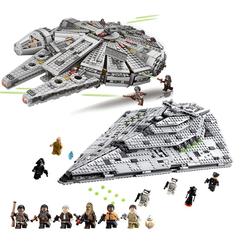 

NEW 1381Pcs OLEKU Millennium Compatible Lepining Star Wars Set Bricks Models & Building Blocks Toys Children Starwars Gift