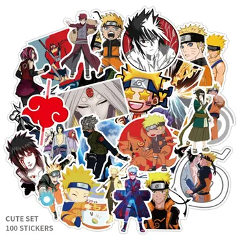 

100PCS/Lot Japan Anime Naruto Figure DIY Stickers For Snowboard Laptop Luggage Fridge Car- Styling PVC Decal Stickers