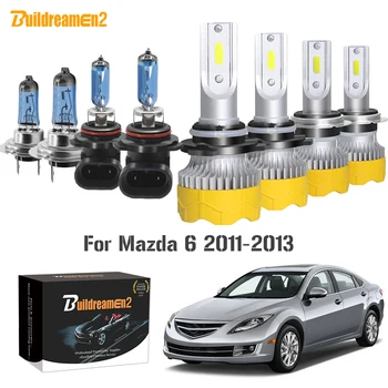 

Buildreamen2 4 Pieces Car Headlight High Low Beam Auto LED Halogen Headlamp Light 9005 H7 12V For Mazda 6 2011 2012 2013