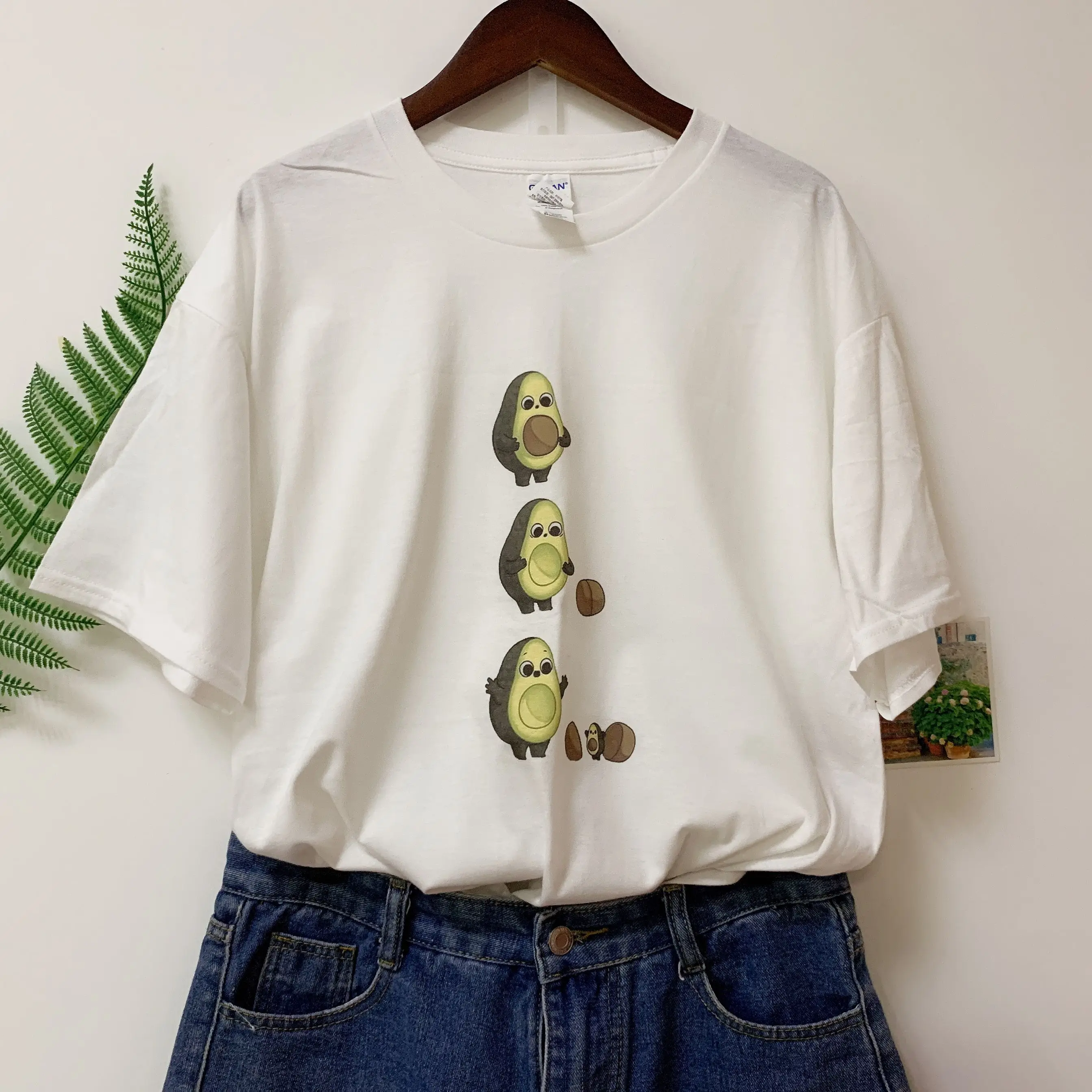 Женская футболка с короткими рукавами sunfiz HJN веганская авокадо Harajuku Kawaii модная в