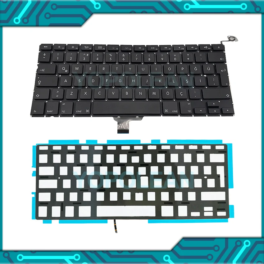 5 PCS New Turkey Turkish Keyboard With Backlight For Macbook Pro 13" A1278 2009 2010 2011 2012 Years