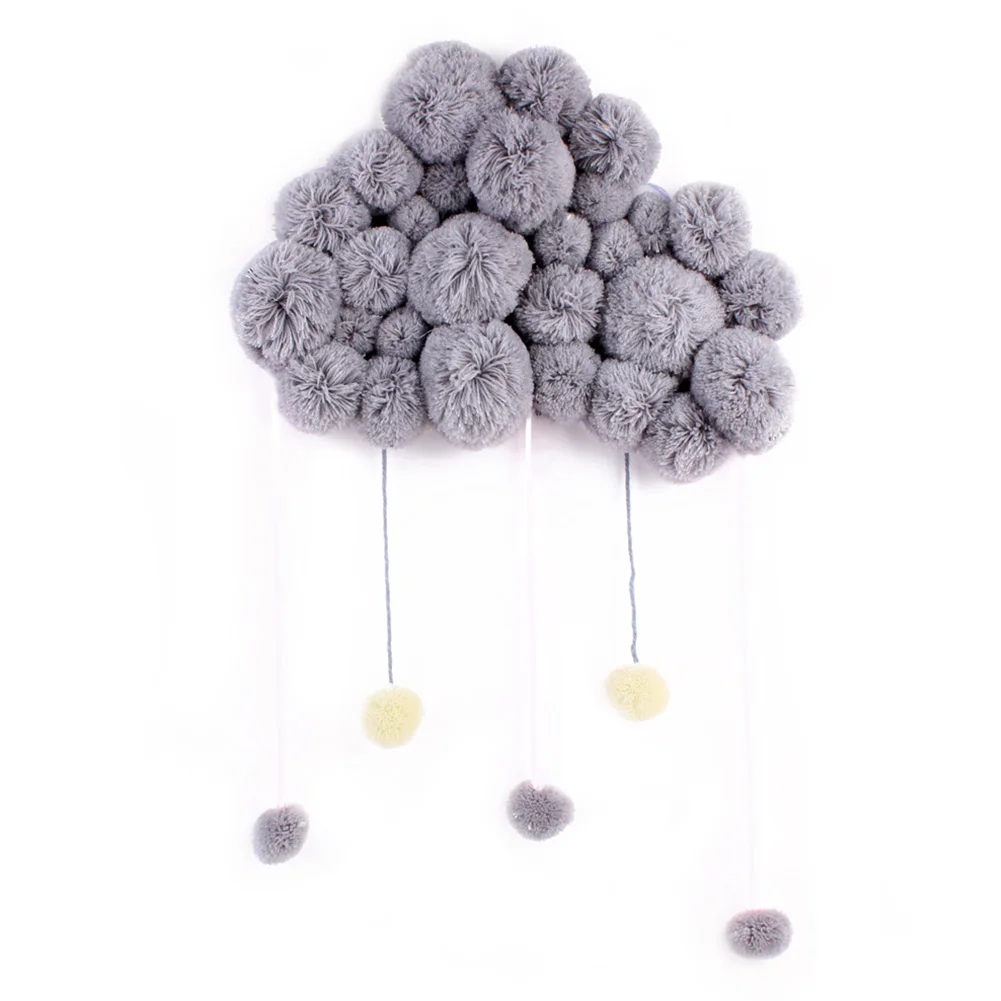 Baby Accessories Infant Room Hanging Ornament Nursery Decor Decorations Photography Props Mulitcolor Home Toys Hairball String - Цвет: Серый