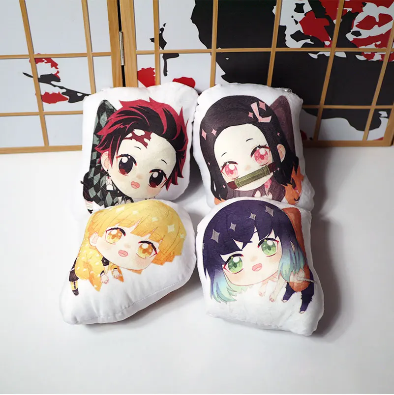 Demon Slayer Kimetsu no Yaiba плюшевые куклы Kamado Nezuko Tanjirou Zenitsu Inosuke косплей игрушки мини сумка Подвески 23 см подарок