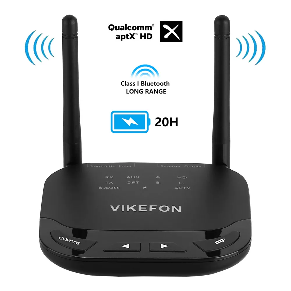 VIKEFON 80m Long Rang Bluetooth 5.0 Audio Receiver Transmitter Bypass ...