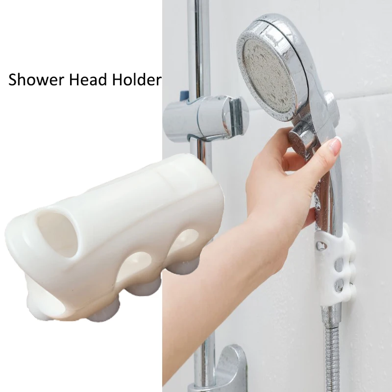 Bathroom Shower Head Holder Rack Shelf Wall Mount Suction Cup Brackets 