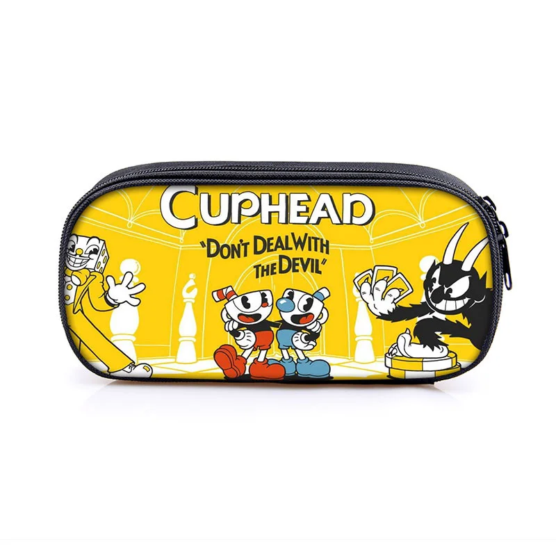 Kreslený cuphead tužka pouzdro pro škola papírnictví pouch chlapci děvče mughead pero sáček student pero pouzdro děti škola skříňka děti dar