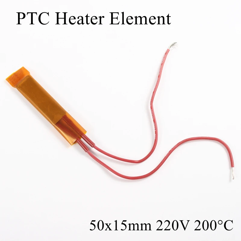 1 шт. 50x15 мм 220 В 200 градусов Цельсия PTC нагревательный элемент постоянный термостат изолированный термистор керамическая нагревательная пластина чип