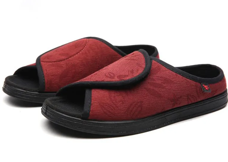 Comfortable adjustable men's and women's shoes mesh cloth fish mouth breathable shoes large size shoes