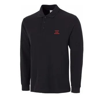 

Mens Vote For Pedro Premium Embroidery Embroidered Casual Long Sleeve Polo Shirts