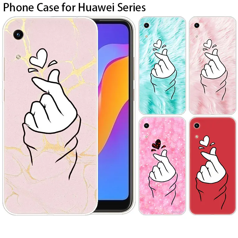 Силиконовый чехол Love on the finger kpop heart для Huawei NOVA 5 5i Mate 30 Lite Y9 Prime P Smart Z Plus 2019 Honor 8S 8A 9X 20