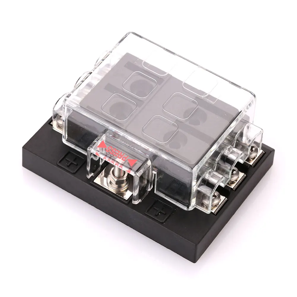 Car Auto Vehicle 6 Way Circuit Blade Fuse Box Block Holder Case DC32V 202-06KW