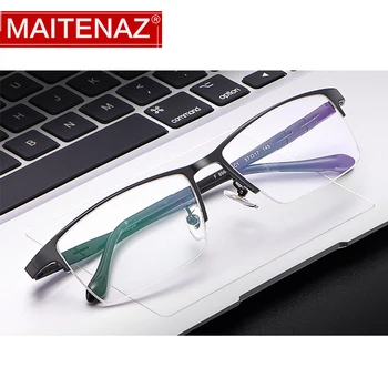 

Pure Titanium Men Half Frame Eye Frame Radiation Protection Business Fashion Myopia Lens Comfortable F8966