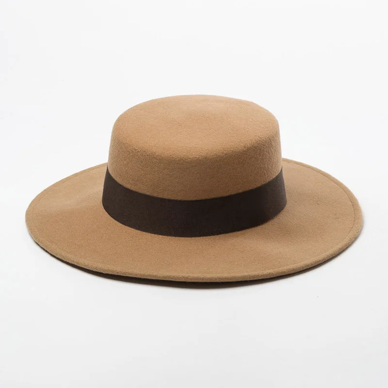 Женская мягкая фетровая шляпа с широкими полями шерсть гладкая шляпа лента бант акцент церковные платья Дерби дамская шляпа теплые зимние шапки шапка