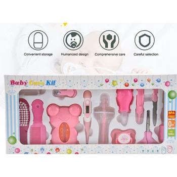 

13 Baby Care Tools Healthcare Set Infant Grooming Kit Scissor Nail Clipper Comb Hair Brush ABS Thermometer Child Grooming