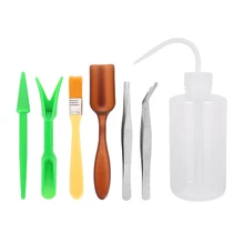 Mini conjunto de herramientas de mano para jardinería, herramientas de suculentas para transplantar, combinación de embalaje de flores, plantación en miniatura, 7 Uds.