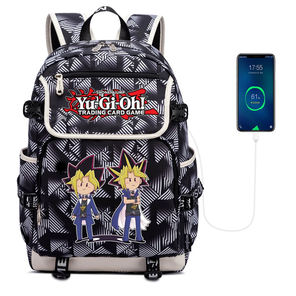 

Yu-Gi-Oh! Backpack Zipper School Bag Packsack Canvas Casual Student Teenager High Quality Laptop Bag Shoulders Bag Rucksack