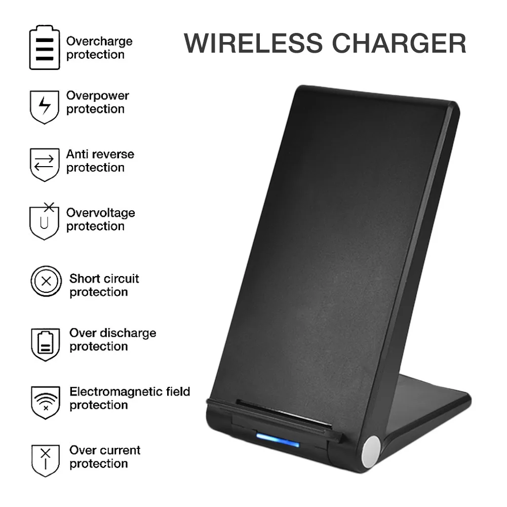 SOONHUA Qi Беспроводное зарядное устройство портативное быстрое зарядное устройство Подставка для телефона зарядное устройство s 15W с зарядным кабелем для смартфона