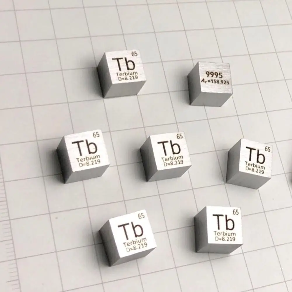Редкий металлический куб 10 мм иттрий Samarium gadolium Terbium Dysprosium Holmium Erbium Ytterbium Thulium Lutetium Scandium - Цвет: 1pcs Terbium cube