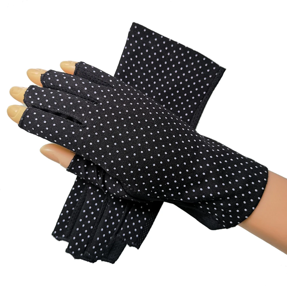 

Summer Sunscreen Gloves Half-fingered Ladies, Short Anti-ultraviolet Ultra-thin Cycling Finger Pure Cotton Driving Gloves