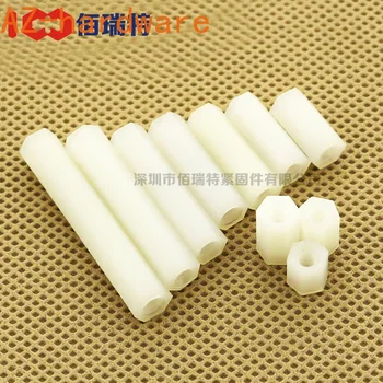 

black separation column hexagonal double-pass isolation column nylon spacer column plastic support column M3 M4 50PCS
