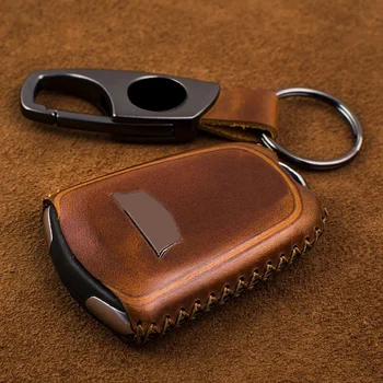 

Genuine Leather Car Key Bag Case Cover Holder Remote Smart Key For Cadillac VT6 XT5 XTS ATSL ATS SRX XT4 Protective Bag
