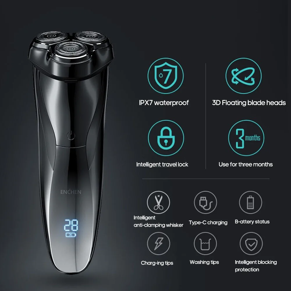 XIAOMI Soocas так белый ES3 3D Smart электробритва USB 3 головы электрическая бритва