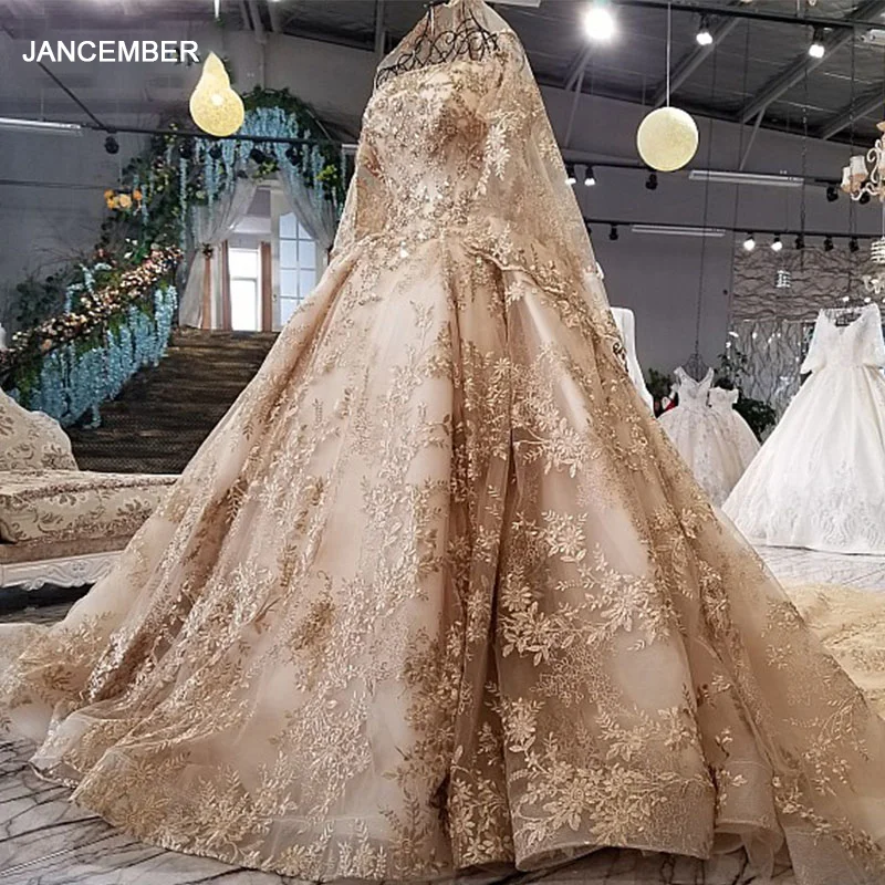 Ls41106 Luxury Evening Dress With Veil Boat Neck Half Sleeves Ball Gown