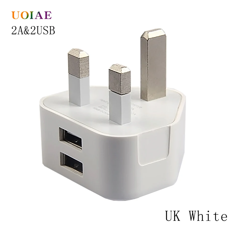 White UK 2usb UOIAE быстрое зарядное устройство USB зарядное устройство для мобильного телефона для iPhone X 11 портативное быстрое зарядное устройство для huawei 9 Xiaomi 8 samsung S9 мобильный телефон - Тип штекера: White UK 2usb