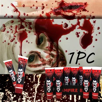 

25ml Ultra-realistic Fake Blood For Bloody Nose Eyes Ears Party Vampire Zombie Makeup Props Halloween Cos Decoration #YL5