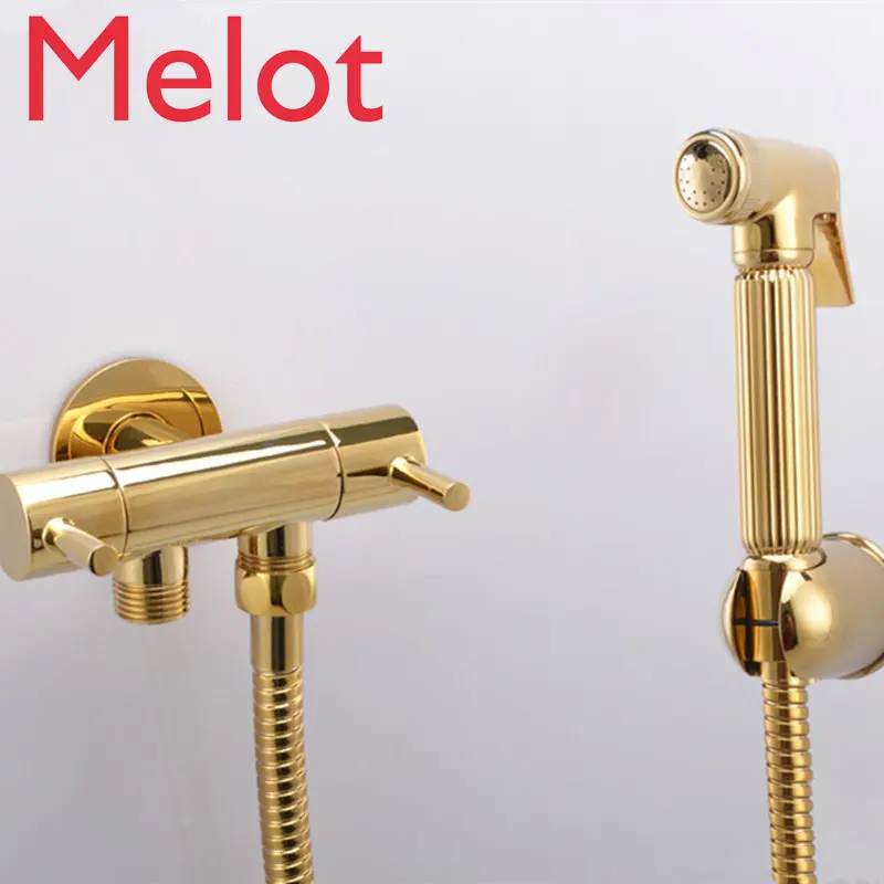 Plating Titanium Gold Bidet Shower Head Toilet Jet Cleaner Portable