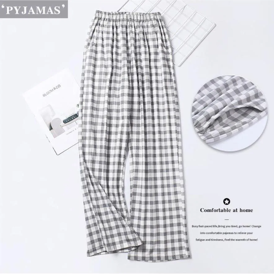 Cow Home Wear Soft Comfort Unisex Full-Length Sleep Pants Lounge At Home Pants Women Spring Summer Cotton Pajamas Sleep Bottoms_ecoleips.com