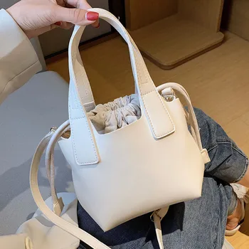 

PU Leather Bucket Bag Crossbody Bags For Women 2020 Travel Handbag Fashion Simple Shoulder Messenger Bag Ladies Cross Body Bag