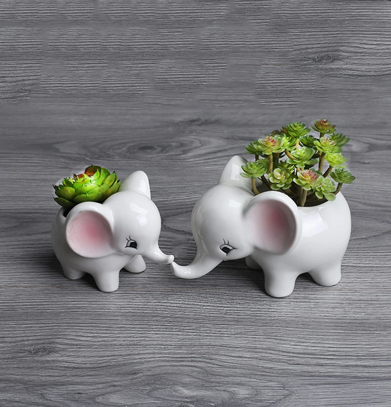 Милый мультяшный керамический горшок Kawaii слон садовый горшок суккулентные растения Жардин бонсай стол пасторальный цветочный горшок