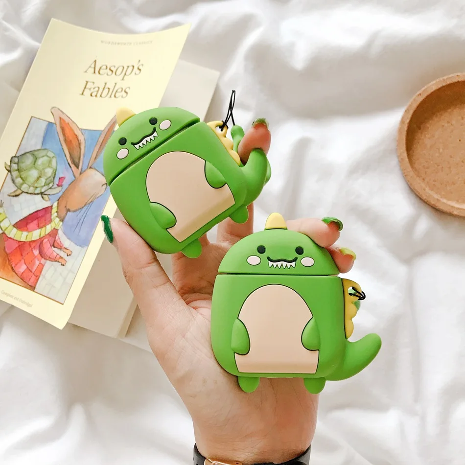 

Wireless Bluetooth 3D Dog Earphone Case For Apple Airpods 2 Case Keyring Silicone Case For Air pods 1 Cute Cartoon Cover Strap