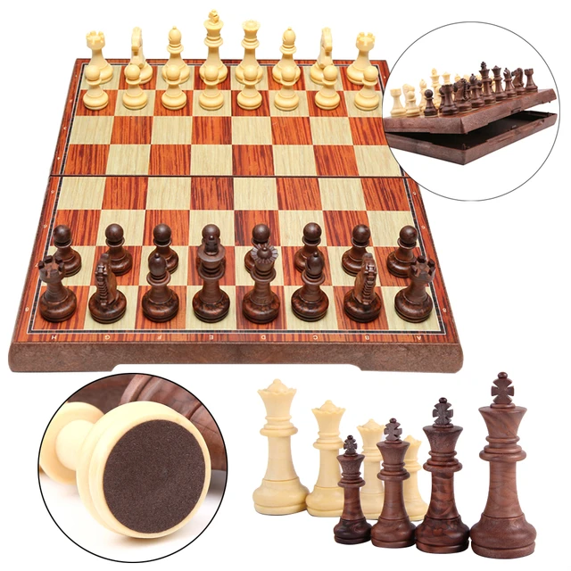 32Pcs Mini Portable Travel Folding Magnetic Chess Set King Queens Game For  Kid