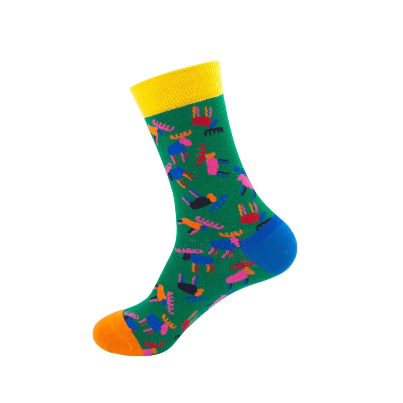 Harajuku мужские цветные носки Модные Веселые забавные животные цветы растения повседневные хлопковые носки подходят для свадебных подарков для мужчин - Цвет: 21