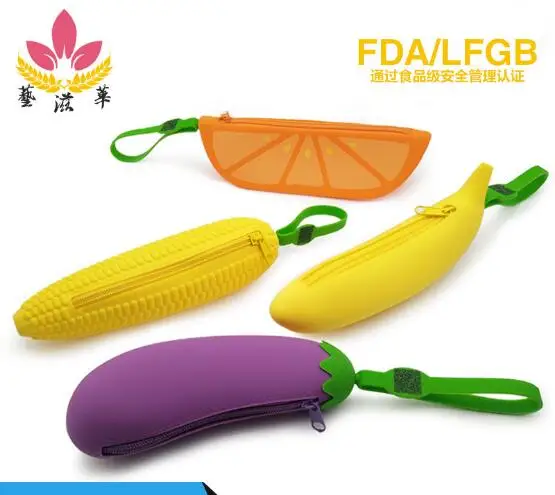 Fruit and vegetable series with the same stationery pen bag set gift eggplant corn watermelon banana student box | Багаж и сумки