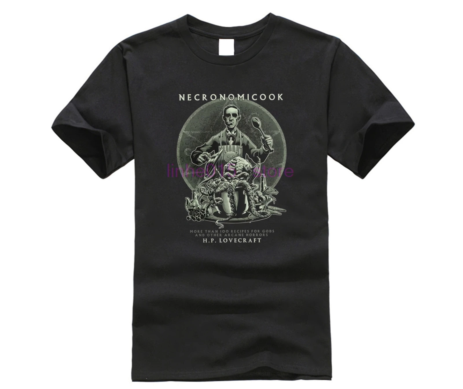 Футболки Necronomicook Call Of Cthulhu для мужчин футболки Lovecraft arкхэм Arcane страшные Уникальные