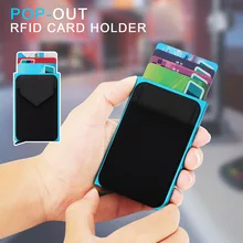 Pop-up Id RFID Card Male Wallet Mini Package Aluminum Metal Protective Gear Storage Bag Smart Quick Release Women Wallet