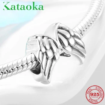 

High quality 925 Sterling Silver lucky Wings of Dreams Charms Beads Fit Original Pandora Women Bracelet Necklace Jewelry 2019